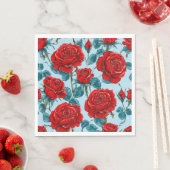 Rote Rosen Serviette (Beispiel)
