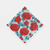 Rote Rosen Serviette (Ecke)