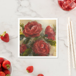 Rote Rosen Serviette