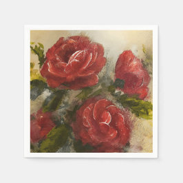 Rote Rosen Serviette