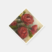 Rote Rosen Serviette (Ecke)