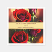 Rote Rosen Serviette (Vorderseite)