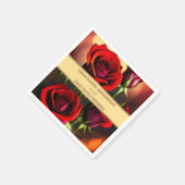 Rote Rosen Serviette (Ecke)