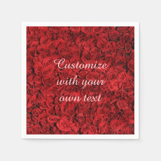 Rote Rosen Serviette (Vorderseite)