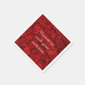 Rote Rosen Serviette (Ecke)