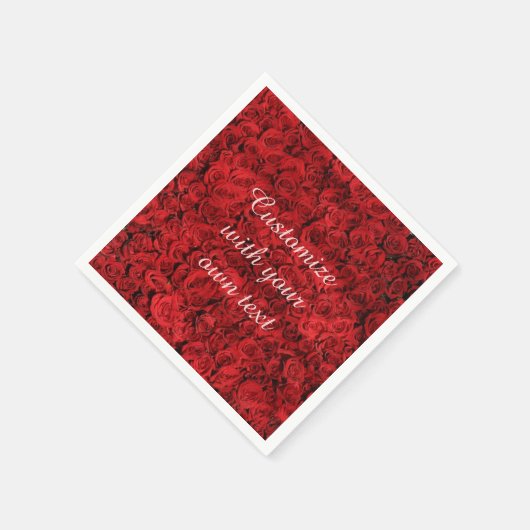 Rote Rosen Serviette (Ecke)