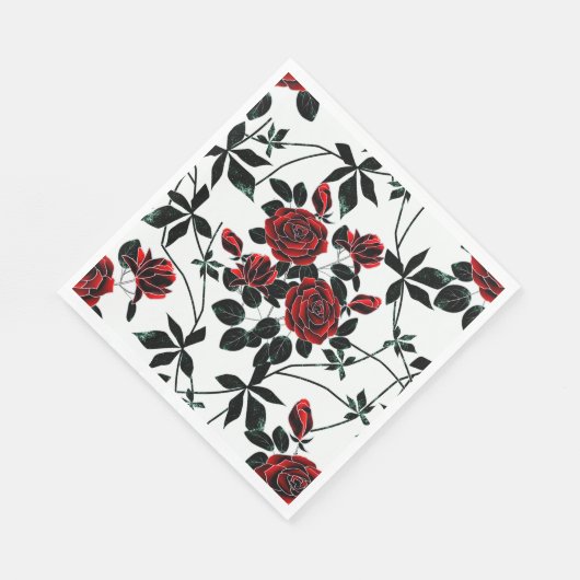 Rote Rosen. Serviette (Ecke)
