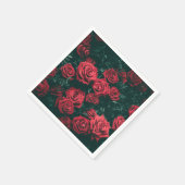Rote Rosen Serviette (Ecke)