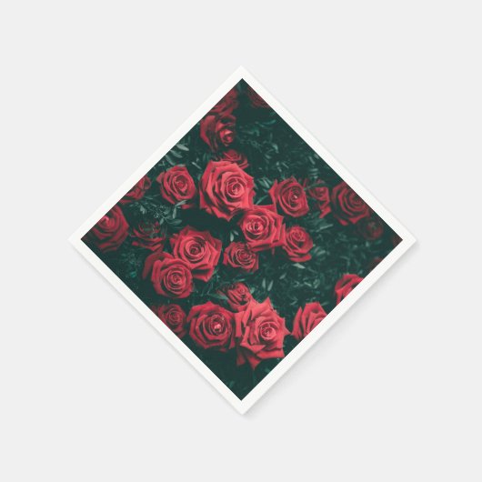 Rote Rosen Serviette (Ecke)