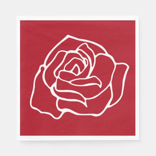 Rote Rosen Servietten (Vorderseite)
