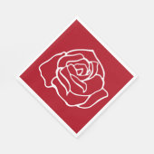 Rote Rosen Servietten (Ecke)