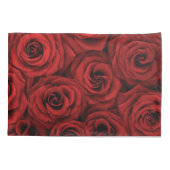 Rote Rosen Silber Diamanten Standardgröße Kissenbezug (Rückseite)