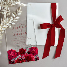 Rote Rosen & Silber Elegante Hochzeit