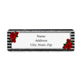 Rote Rosen Silver Black Stripes-Adresse