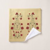 Rote Rosen & Skulls Badezimmer Handtuch Set (Waschlappen)