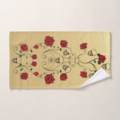 Rote Rosen & Skulls Badezimmer Handtuch Set (Handtuch)