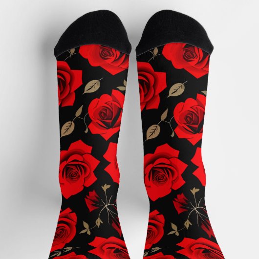Rote Rosen Socken (Oben)