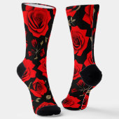Rote Rosen Socken (Gewinkelt)
