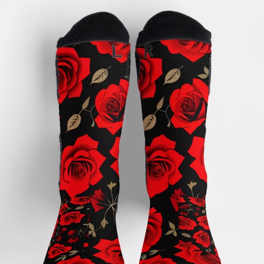 Rote Rosen Socken (Oben)