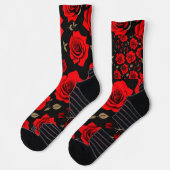 Rote Rosen Socken (Links)