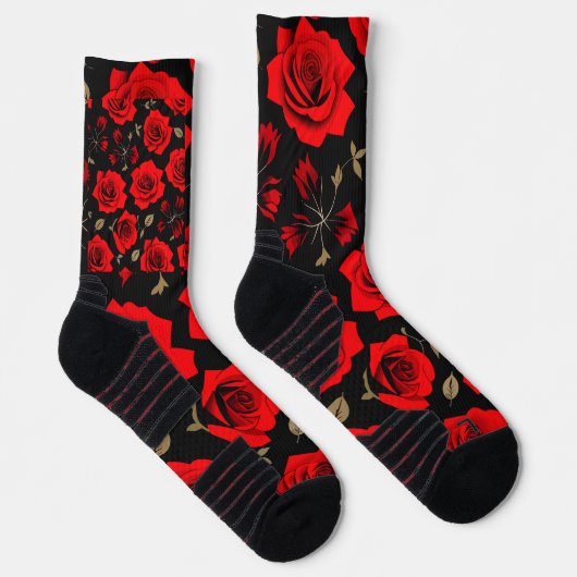 Rote Rosen Socken (Rechts)
