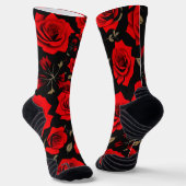Rote Rosen Socken (Gewinkelt)