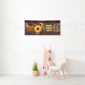 Rote Rosen Sonnenblumen Cowboy Boots Sweet 16 Bann Banner (Insitu)