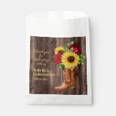 Rote Rosen Sonnenblumen Cowgirl Boots Quinceanera  Geschenktütchen (Vorderseite)