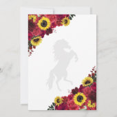 Rote Rosen Sonnenblumen Save the Date Quinceañera Einladung (Rückseite)