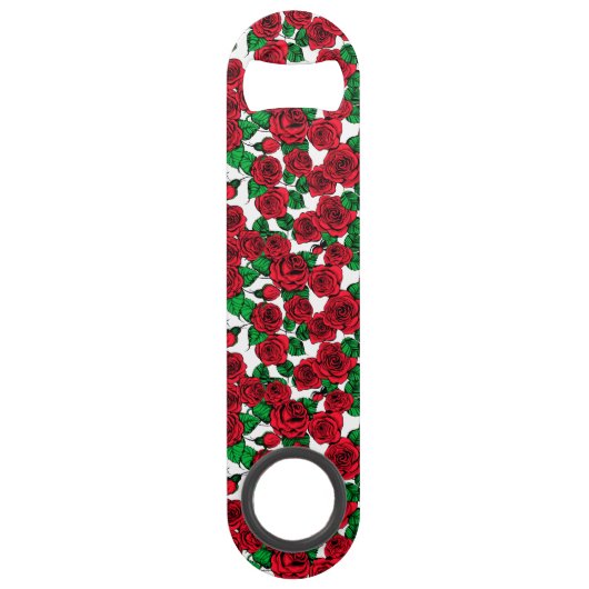 Rote Rosen Speedflaschenöffner (Rückseite)