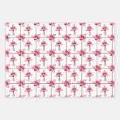Rote Rosen Square Motif Wrapping Paper Sheet Set Geschenkpapier Set (Vorderseite 2)