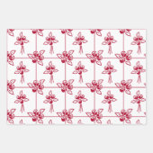 Rote Rosen Square Motif Wrapping Paper Sheet Set Geschenkpapier Set (Vorderseite)