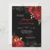 Rote Rosen Stiletto Floral Quinceañera