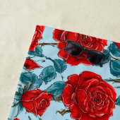 Rote Rosen Strandtuch (Beispiel)