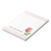 Rote Rosen Streifen Notizblock (Rotiert)