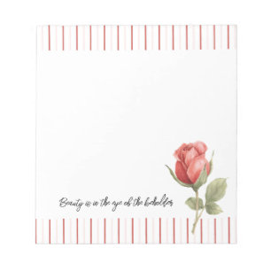 Rote Rosen Streifen Notizblock