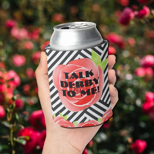 Rote Rosen Stripes Derby Dosenkühler