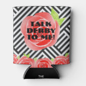 Rote Rosen Stripes Derby Dosenkühler (Vorderseite)