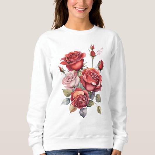 Rote Rosen Sweatshirt (Vorderseite)