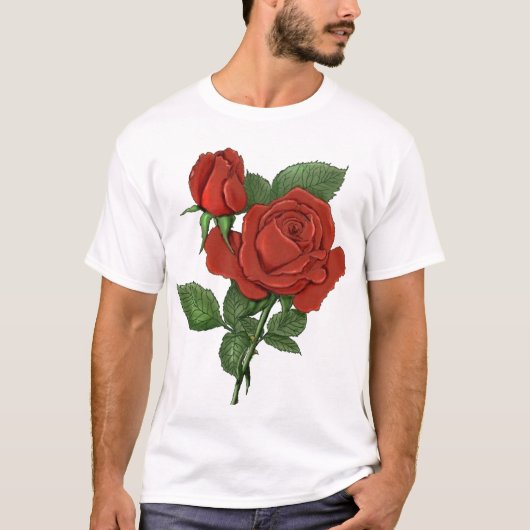 Rote Rosen T-Shirt (Vorderseite)