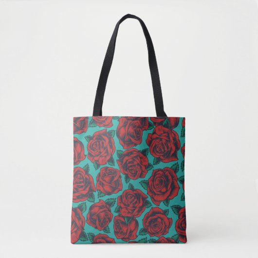 Rote Rosen Tasche (Vorderseite)