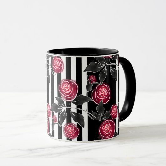 Rote Rosen Tasse (VorderseiteRechts)