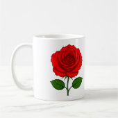 Rote Rosen-Tasse Kaffeetasse (Links)