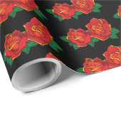 Rote Rosen Tattoo Geschenkpapier (Rolleneckpunkt)