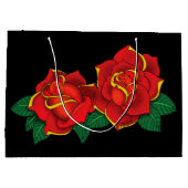 Rote Rosen Tattoo Große Geschenktüte (Rückseite)