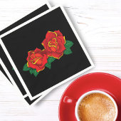 Rote Rosen Tattoo Serviette