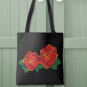 Rote Rosen Tattoo Tasche