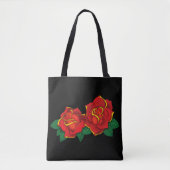 Rote Rosen Tattoo Tasche (Vorderseite)