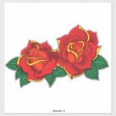 Rote Rosen Tattoos Aufkleber (Blatt)