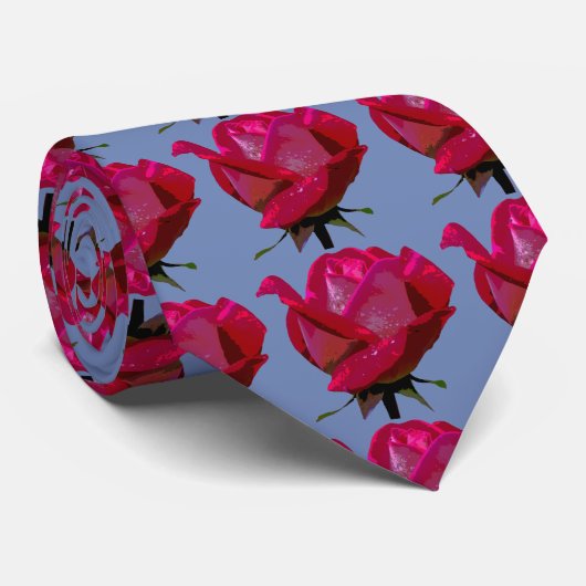 rote Rosen Thunder_Cove blau Krawatte (Gerollt)